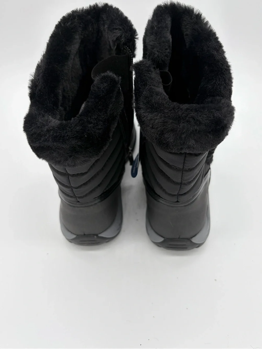 Easy Spirit Black Quilted Faux-Fur Winter Boots